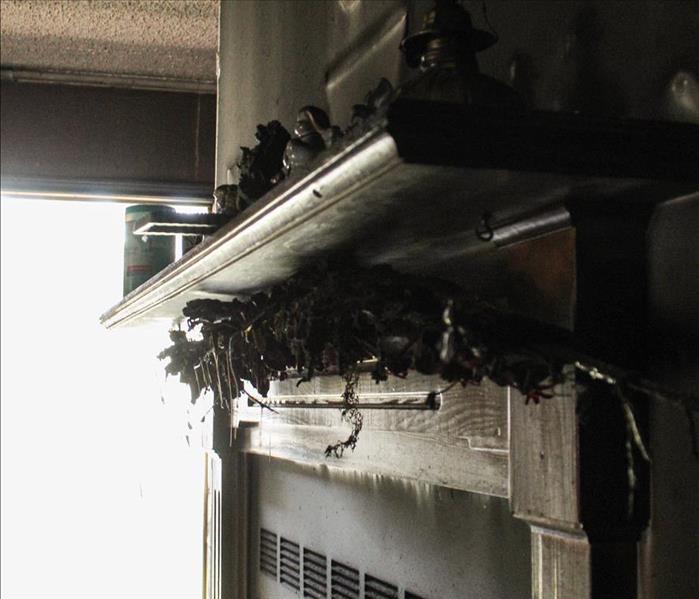 Chimney wall covered in soot